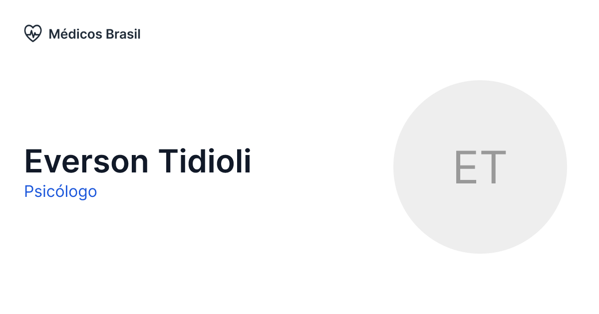 Everson Tidioli Psicólogo Médicos Brasil