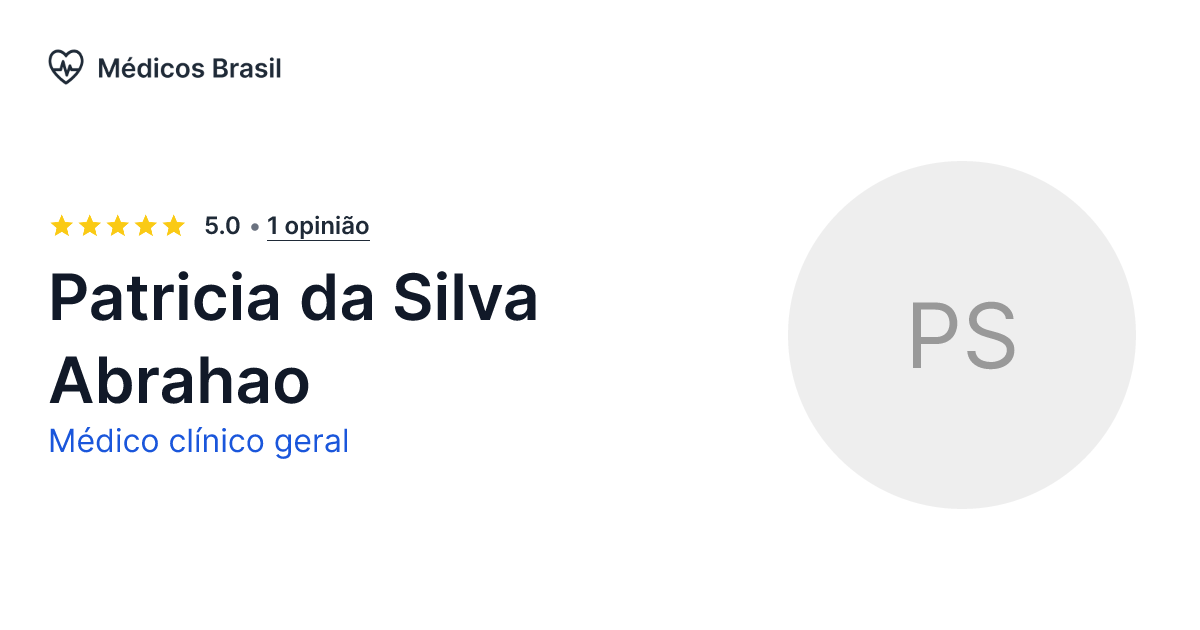 Patricia da Silva Abrahao Médico clínico geral Médicos Brasil