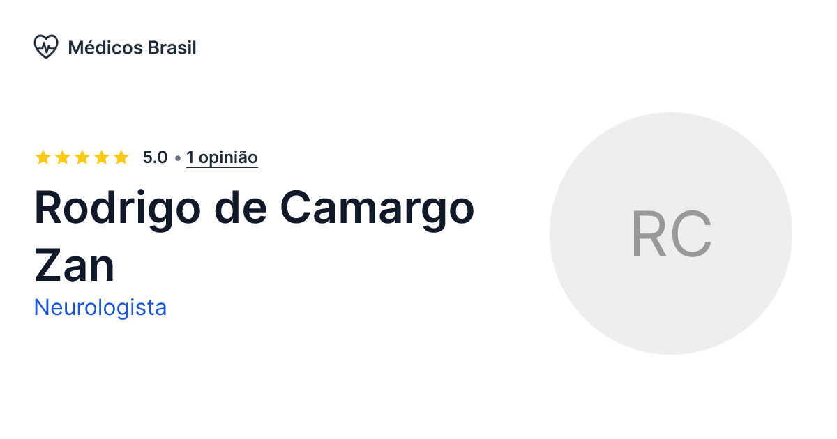 Rodrigo de Camargo Zan Neurologista Médicos Brasil
