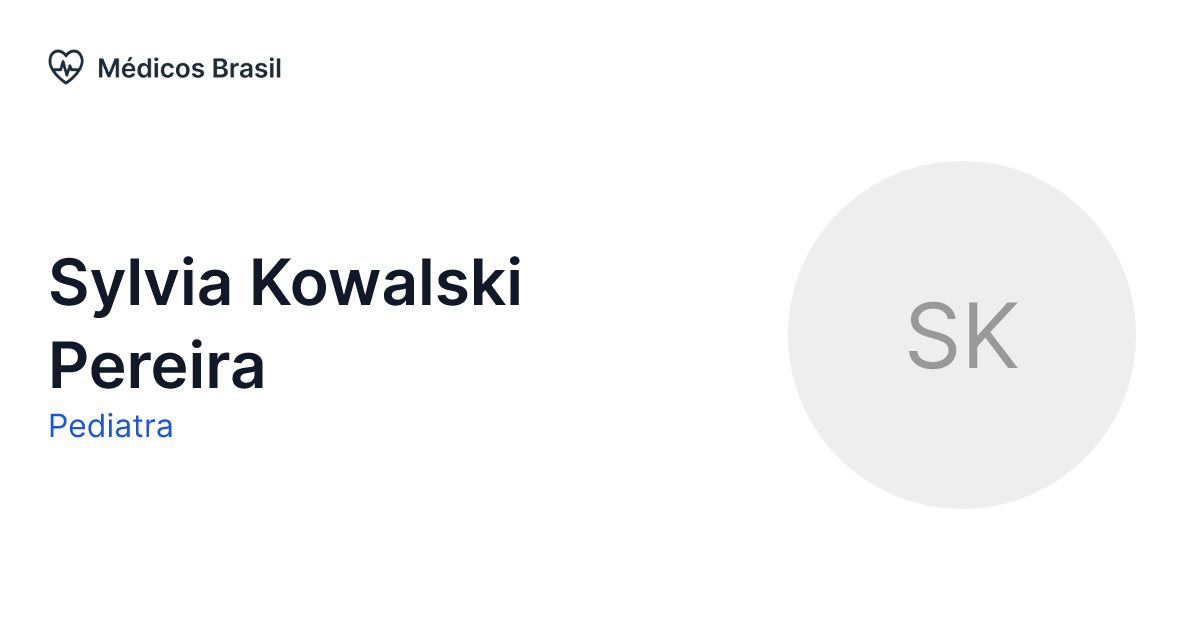 Sylvia Kowalski Pereira Pediatra Médicos Brasil